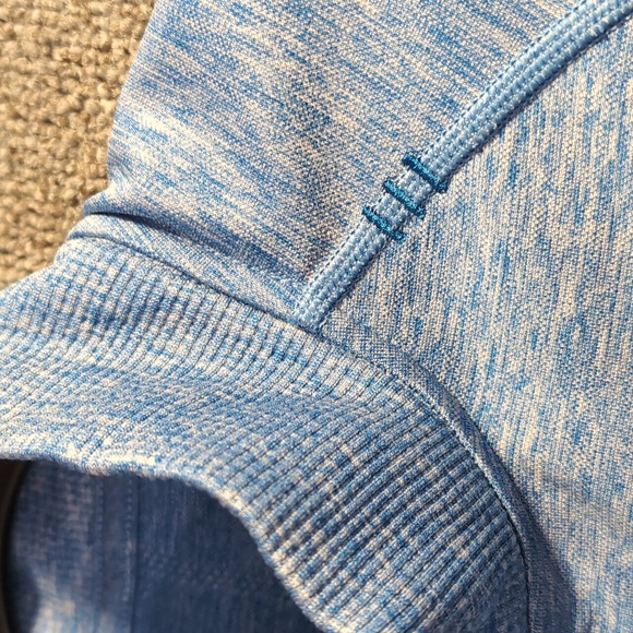 Lululemon Pulse Full Zip Performance Jacket Sz Large in 'Heathered Riviera' Blue - Picture 9 of 14